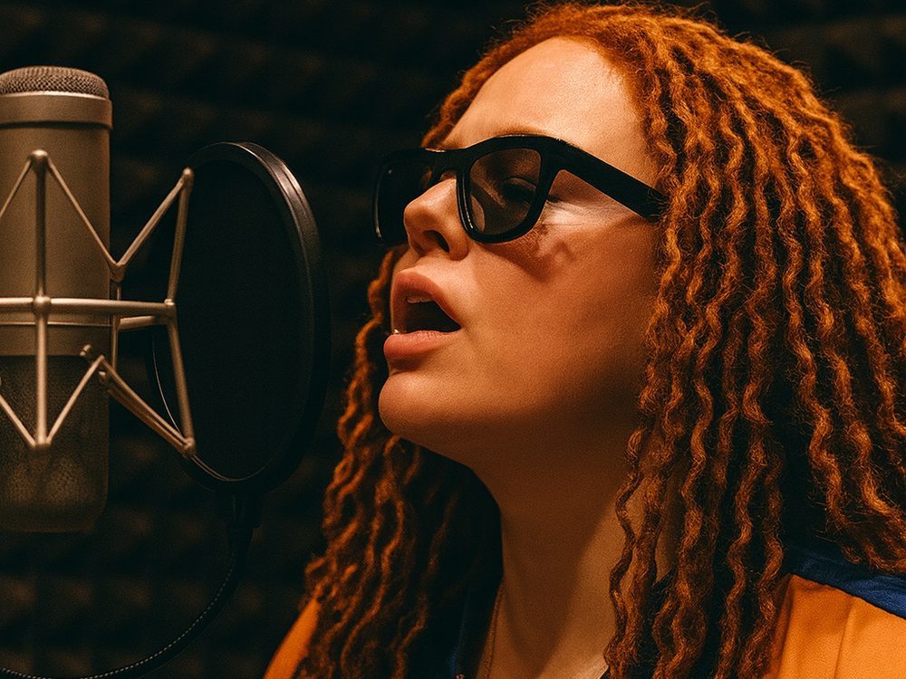 Artiste en séance d'enregistrement dans une cabine de studio